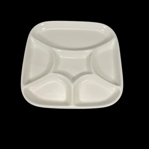 Geteilter Fondueteller Quadratisch Weiß Keramik 6 Abschnitte 8,5" x 8,5" Japan - Bild 1 von 4