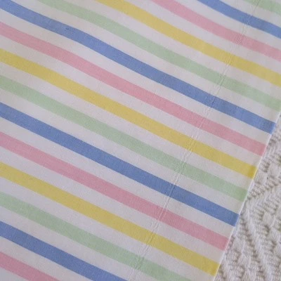 Vintage pillowcase cushion continental candy stripe blue green yellow pink - Image 1 of 4
