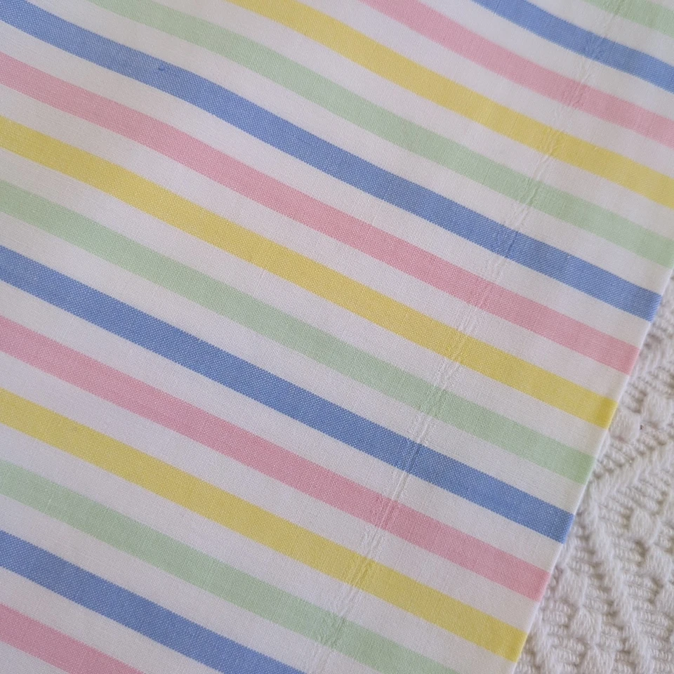 Vintage pillowcase cushion continental candy stripe blue green yellow pink - Image 1 of 4
