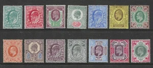 GB SG221/257 KEVII 1902 Definitivos, Juego de 14, Como Nuevo MLH - Imagen 1 de 2