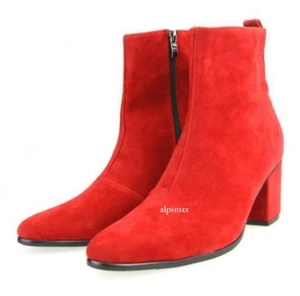 Herren Party Echt Wildleder Leder Stiefel Cowboy Spitz zulaufend 3 Farben Cocktail Schuhe - Bild 1 von 12