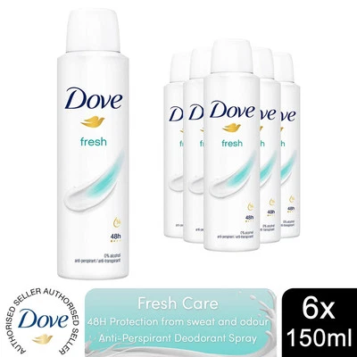Dove Fresh Anti-Perspirant with 48H Sweat Protection Deo for Women 150ml, 6 Pack - Image 1 of 4