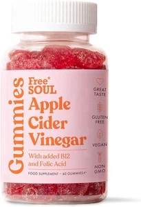 Free Soul Apple Cider Vinegar Dietary Supplement 60 Gummies b12 Folic Acid Natur - Picture 1 of 6