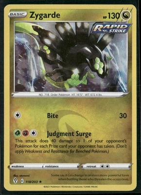 Zygarde Holo Rare SWSH07: Evolving Skies 118/203 Pokemon - Image 1 of 2