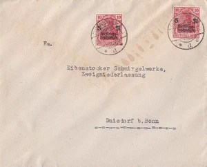 DR Brief Mef Minr.2x 105c Eibenstock 21.11.19 gel. nach Duisdorf geprüft - Bild 1 von 2
