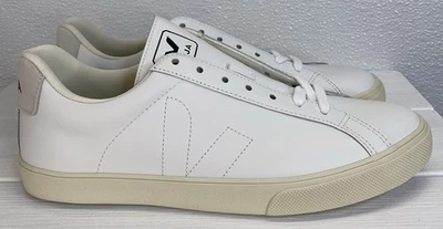 Tenis informales Veja Esplar con logotipo para mujer talla 8 de cuero blanco de caña baja Foto 1 de 4