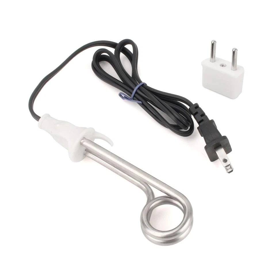 Calentador de agua de inmersión 300W 120/240V - Taza de viaje de camping plateada  Foto 1 de 4