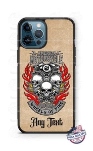 America Motorcycle Wheel of Fire Phone Case for iPhone 16 Samsung A14 S25 Google - Picture 1 of 4