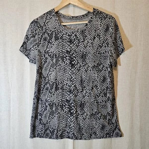 Cold Crush Snake Print Tshirt Womens Medium Grey Black Perfect Layer - Picture 1 of 6