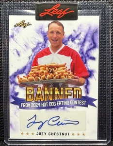 🌭🇺🇸 Joey Chestnut - Auto - /400 - Banned - Leaf Hot Dog Champion - Free Ship - Picture 1 of 9