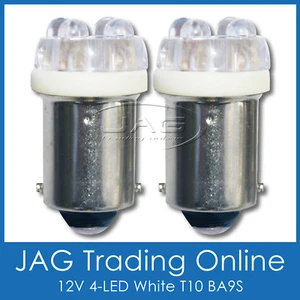 PAIR 12V 6-LED T10 BA9S CAR GLOBES SUPER WHITE HID LOOK BULBS - Car/Auto/Caravan - Picture 1 of 3