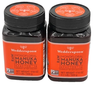 Wedderspoon Raw Monofloral Manuka Honey KFactor 16 - 17 .6 oz. (1.1 LB) #2 JARS - Picture 1 of 1