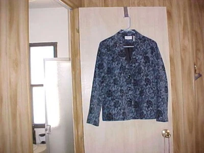 Traje Chaqueta Mujer Alfred Dunner Talla 12 Azul/Negro Forrado Busto 42" Largo 27.5" Usado en Excelente Condición Foto 1 de 4