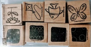 Stampin Up Little Layers Mounted Stamps Collectible Rare Set of 8 2003 A02 - Picture 1 of 2