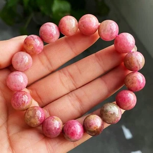 12mm Natural Red Rhodonite Quartz Crystal Gemstone Beads Bracelet C1735 - Bild 1 von 7
