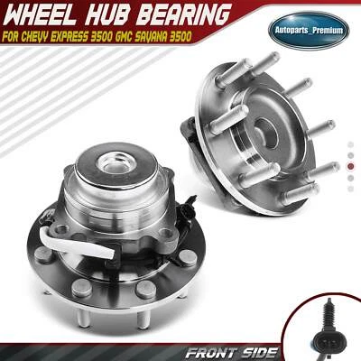 2x Wheel Hub Bearing Assembly for Chevy Express 3500 03-17 GMC Savana 3500 Front - Image 1 of 4