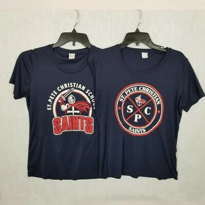 LOTE DE 2 ~ St Pete Christian Saints School ~ Florida ~ Camiseta Gráfica ~ Mediana Foto 1 de 4