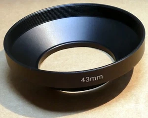 43mm Metal LENS hood Wide Angle screw w/ threads in front rim 67mm - new - Picture 1 of 8