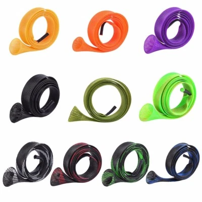 5/10PC SET Rod Sock Fishing Sleeve Cover Braided Mesh Protector Pole Gloves Tool - Bild 1 von 4