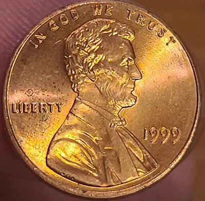 1999 Lincoln Head Memorial Penny Proof Like Touching AM Doubling No Mint - Image 1 of 4