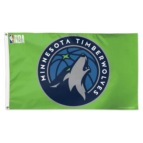 MINNESOTA TIMBERWOLVES NEON GREEN 3'X5' DELUXE FLAG NEW WINCRAFT 👀 Cover