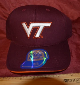 Virginia Tech Hokies weinrot verstellbar NCAA Kappe Jugend 4-7 Mütze Kopfbedeckung GEN 2 C37 - Bild 1 von 4