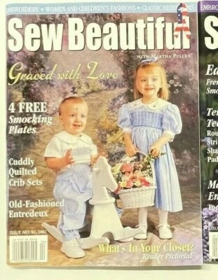 Sew Beautiful Magazine Martha Pullens Back Issue 2002 uncut smocking plates - Image 1 of 3
