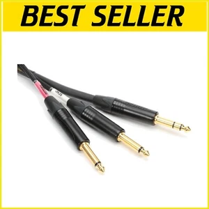Professional 2' Audio Insert Y-Cable: 1/4" TRS to Dual 1/4" TS Gold Connectors - Bild 1 von 4