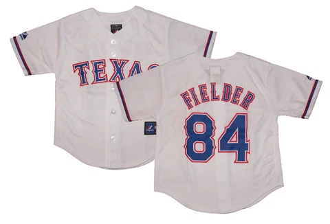 NWT Majestic Prince Fielder Texas Rangers Kids 4-7 Home Jersey Cover