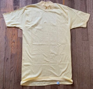 NWOT 60s Jockey Life Mock Neck Mod Cox’N T-Shirt, Pastel Yellow, Men’s Sm to Med - Picture 1 of 8