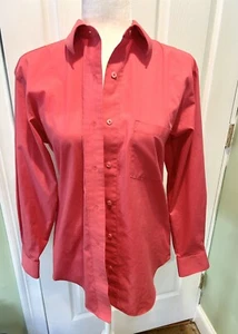 Ladies Orvis Size Wrinkle Free Button Down Collared Shirt Pink Cotton Blend Sz 6 - Picture 1 of 8