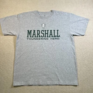 Marshall Thundering Herd Crewneck T-Shirt Mens Size Large Gray Short Sleeve - Picture 1 of 9