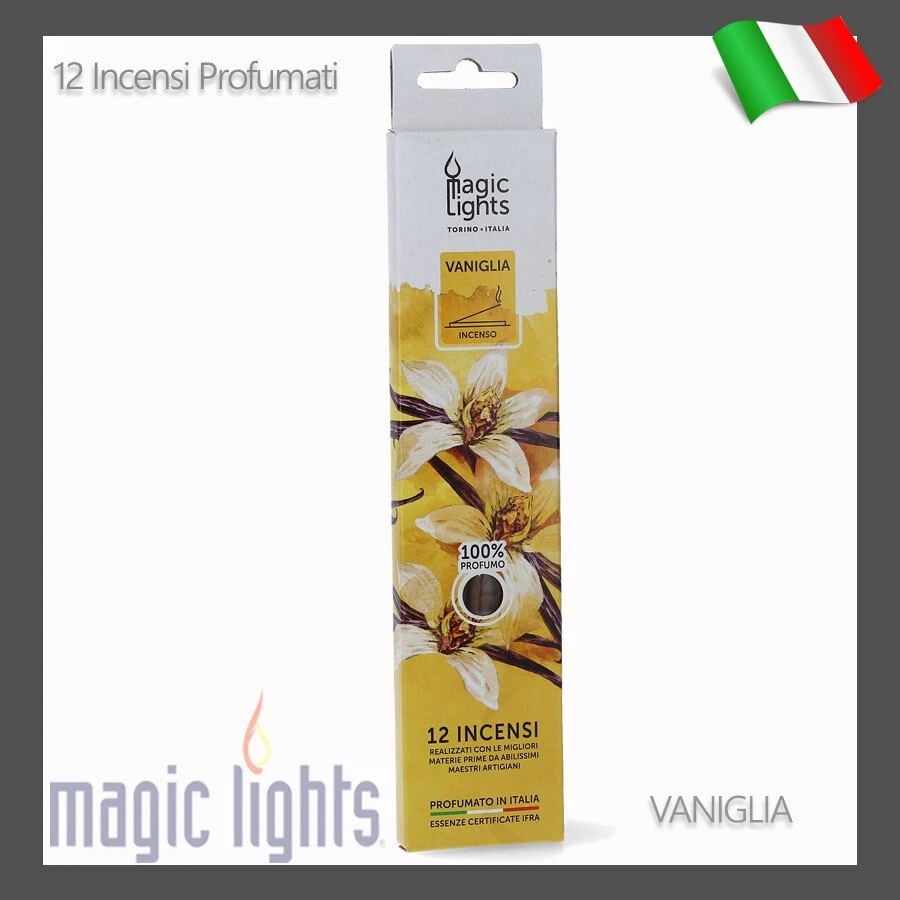 MAGIC LIGHTS INCENSI PROFUMATI AMBIENTE CASA ALTA QUALITA' 12 PZ INCENSO PROFUMATO VANIGLIA