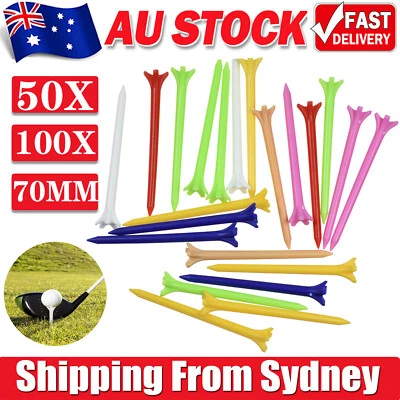 50/100Pack Friction Golf Tees Tee 70mm Zero Mixed Color Free Shipping Plastic AU - image 1 of 4