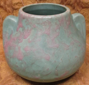 1930's Brush-McCoy Pottery 5"h ear vase vellum matte green - Picture 1 of 7