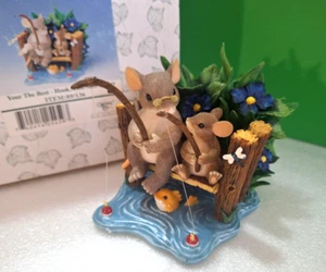 Estatuilla de pesca de ratones Charming Tails ERES LA MEJOR LÍNEA DE ANZUELOS Y SINKER - Imagen 1 de 7