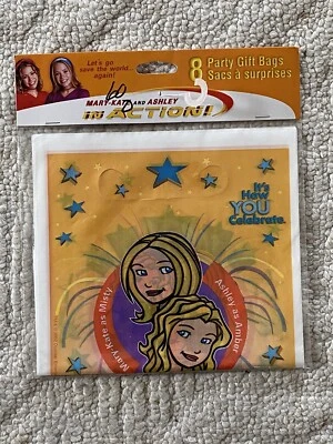 Mary-Kate and Ashley Olsen 2002 "In Action" Party Favor Bags 1 pack of 8 - Image 1 of 2