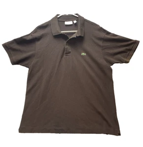 Lacoste Shirt Adult Extra Large Brown Classic Fit Alligator Patch Logo Polo Mens - Picture 1 of 10