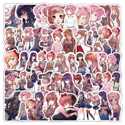 100Pcs Doki Doki Literature Club Game Stickers for Kids Water Bottle Waterproof - Image 1 of 4