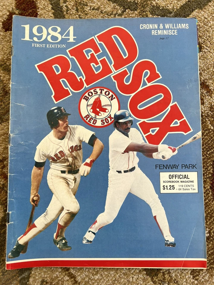Boston Red Sox, Scorebook, 1984, 1st Edition, Wade Boggs, Jim Rice, - Image 1 of 1