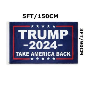 3x5 Foot Donald Trump for President 2024 Take America Back Flag - Picture 1 of 3