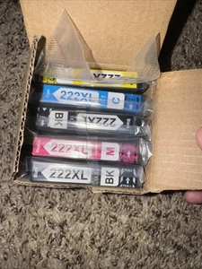 E-222xl Ink Cartridge Brand New BK*2, C*1, M*1, Y*1 Brand New Sealed - Afbeelding 1 van 6