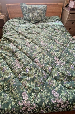 Edredón reversible vintage LAURA ASHLEY BRAMBLE BERRY Queen + 1 farsa Foto 1 de 4