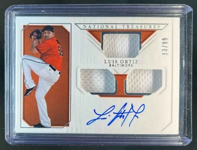 Camiseta deportiva National Treasures Luis Ortiz Rookie 2019 triple material tinta automática #13/99 Foto 1 de 2