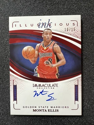 2024-25 Panini Immaculate Monta Ellis Illustrious Ink Auto International Red/15 Foto 1 de 2