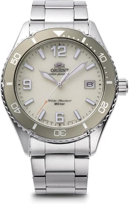 Orient Mako Sports RN-WJ0003S White Dial Solar Stainless Diver Men Watch NEW - Image 1 of 4