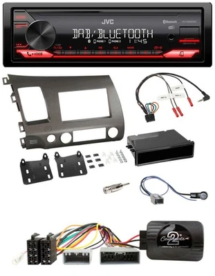 JVC Bluetooth USB DAB Lenkrad Autoradio für Honda Civic Hybrid 2006-2010 anthraz - Bild 1 von 4