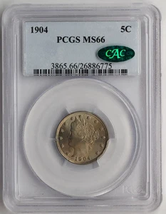 1904 Liberty Nickel PCGS MS66 CAC - Picture 1 of 5