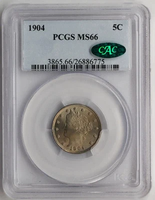 1904 Liberty Nickel PCGS MS66 CAC - Image 1 of 4