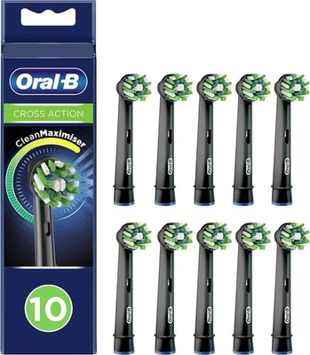 Oral B Cross Action Electric Toothbrush Head Black Color 10 Packs - Image 1 of 4